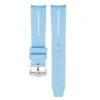 Discount Watch Wear Gummi Curved – Ljusblå / vit