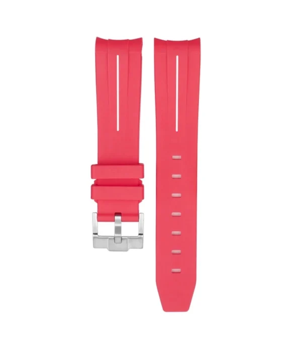 Fashion Watch Wear Gummi Curved – Röd / vit