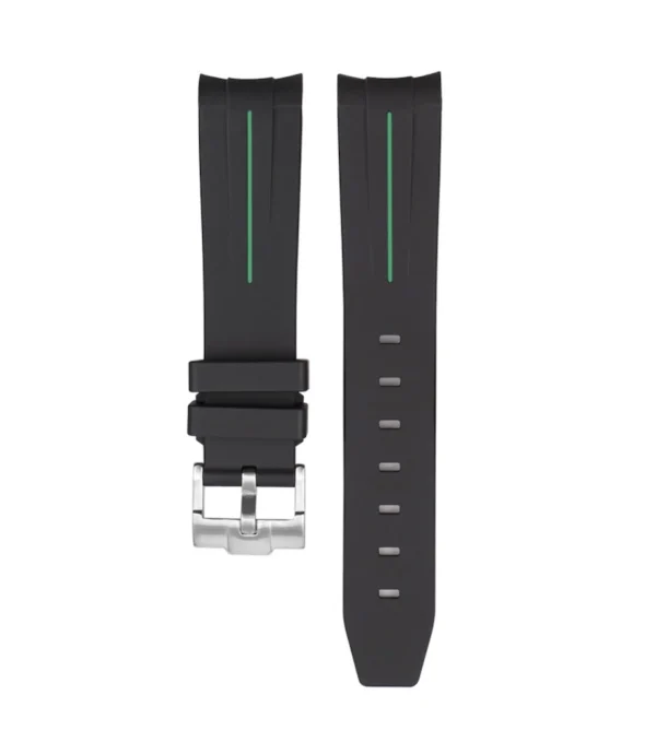 Clearance Watch Wear Gummi Curved – svart / grön