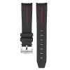Fashion Watch Wear Gummi Curved – svart / röd