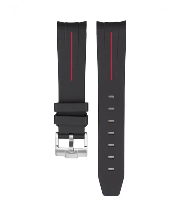 Fashion Watch Wear Gummi Curved – svart / röd