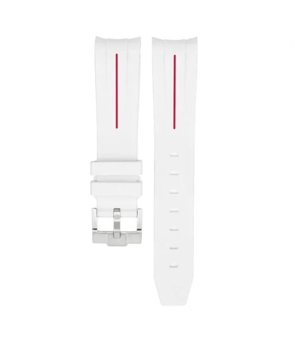 Best Watch Wear Gummi Curved – Vit / röd