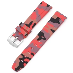 Discount Watch Wear Gummi Curved Camo – Röd