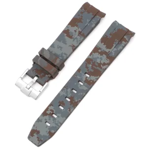 Fashion Watch Wear Gummi Curved Camo Digital – Brun