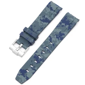 Fashion Watch Wear Gummi Curved Camo Digital – Mörkblå