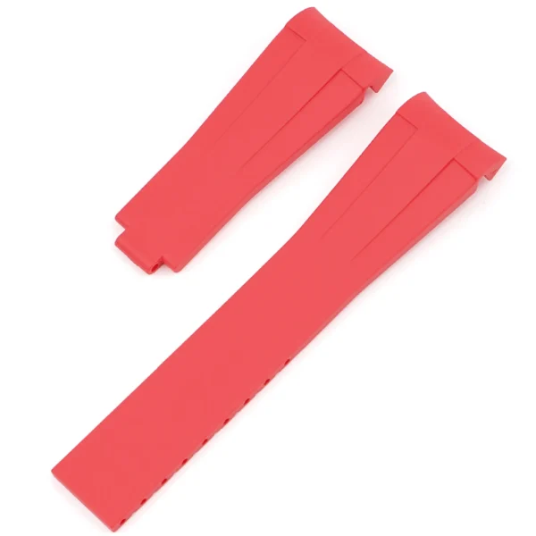 Hot Watch Wear Gummi Curved Clasp – Röd