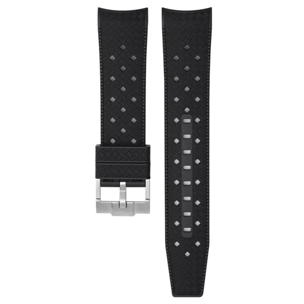 Sale Watch Wear Gummi Curved Fifty Fathoms Tropic – Svart