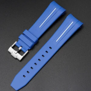 Sale Watch Wear Gummi Curved Fifty Fathoms – Blå / vit