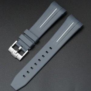 Clearance Watch Wear Gummi Curved Fifty Fathoms – Grå / vit