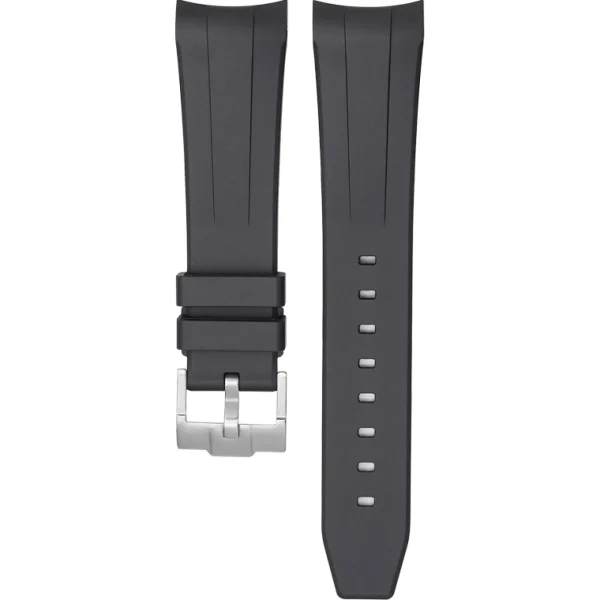 Fashion Watch Wear Gummi Curved Fifty Fathoms – Svart