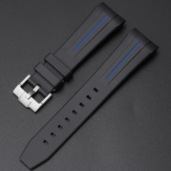 Discount Watch Wear Gummi Curved Fifty Fathoms – Svart / blå
