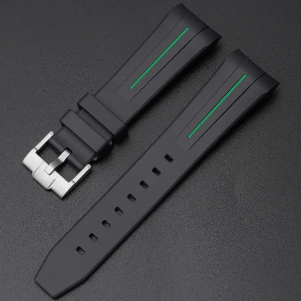 Best Watch Wear Gummi Curved Fifty Fathoms – Svart / grön