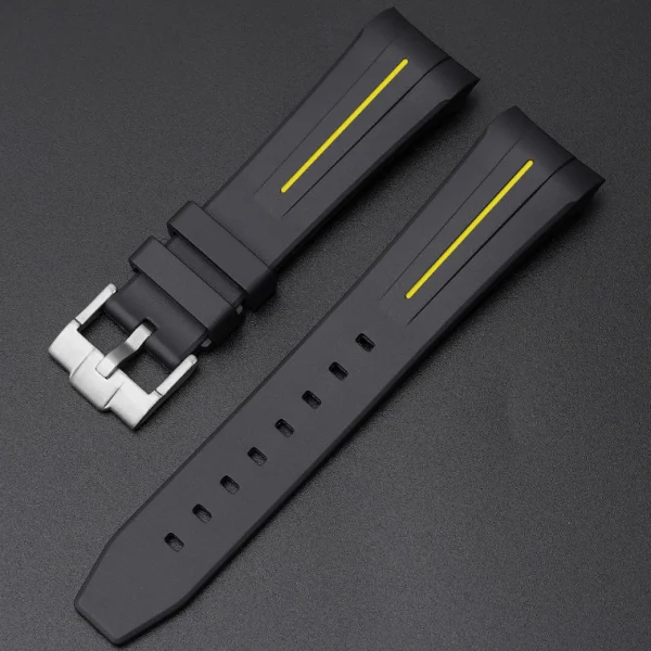 Hot Watch Wear Gummi Curved Fifty Fathoms – Svart / gul