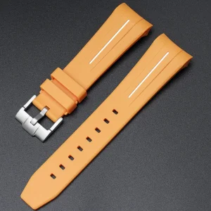 Fashion Watch Wear Gummi Curved Fifty Fathoms – Gul / vit