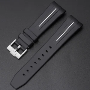 Clearance Watch Wear Gummi Curved Fifty Fathoms – Svart / vit
