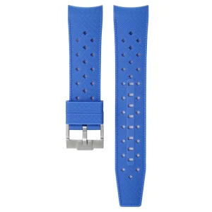 Online Watch Wear Gummi Curved Fifty Fathoms Tropic – Blå