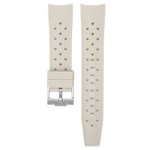 Best Watch Wear Gummi Curved Fifty Fathoms Tropic – Ljusgrå