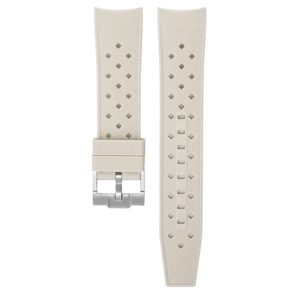 Best Watch Wear Gummi Curved Fifty Fathoms Tropic – Ljusgrå