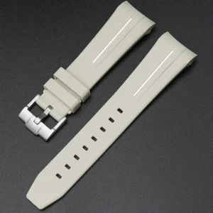 Online Watch Wear Gummi Curved Fifty Fathoms – Beige / vit