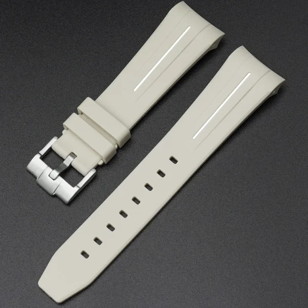 Online Watch Wear Gummi Curved Fifty Fathoms – Beige / vit