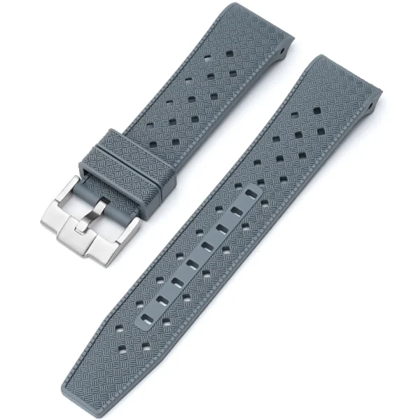 Outlet Watch Wear Gummi Curved Fifty Fathoms Tropic – Grå