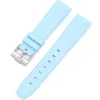 Best Watch Wear Gummi Curved Premium – Ljusblå / vit