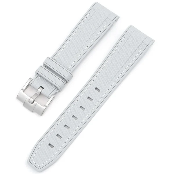 Online Watch Wear Gummi Curved Premium – Ljusgrå / vit