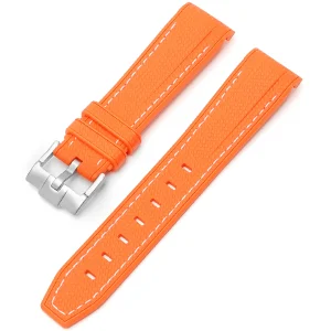 Online Watch Wear Gummi Curved Premium – Orange / vit