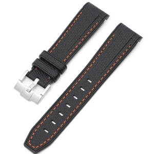 New Watch Wear Gummi Curved Premium – Svart / orange