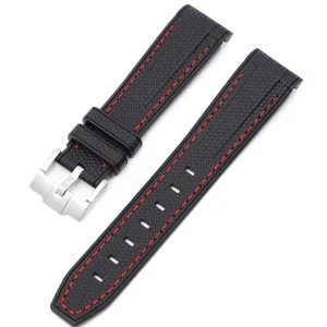 Sale Watch Wear Gummi Curved Premium – Svart / röd