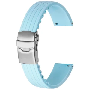 Online Watch Wear Gummi Stripe – Ljusblå