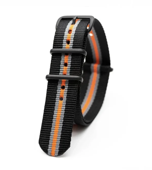 Sale Watch Wear Nylon Strap PVD – Svart / grå / orange