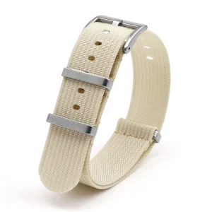 Fashion Watch Wear Nylon Strap Ribbed – Beige