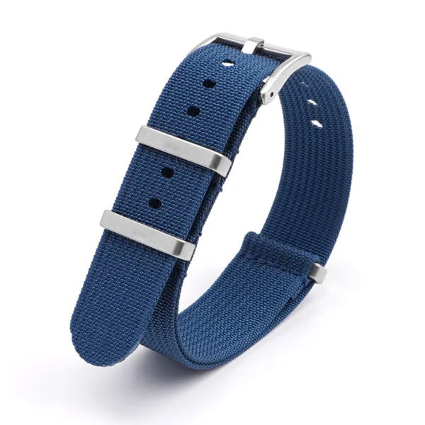 Fashion Watch Wear Nylon Strap Ribbed – Blå