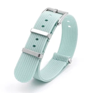 Hot Watch Wear Nylon Strap Ribbed – Ljusblå