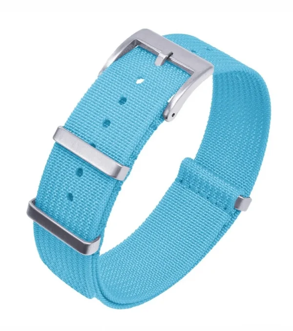 Best Watch Wear Nylon Strap Ribbed – Mellanblå