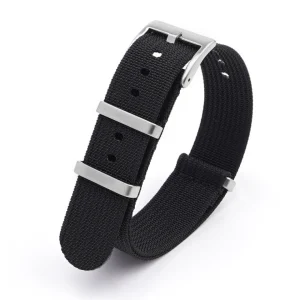 Discount Watch Wear Nylon Strap Ribbed – Svart