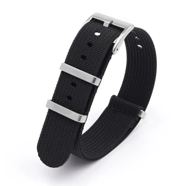 Discount Watch Wear Nylon Strap Ribbed – Svart