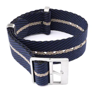 Discount Watch Wear Nylon Strap Single Pass – Mörkblå/beige