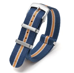 New Watch Wear Nylon Strap Woven – Blå / orange / vit