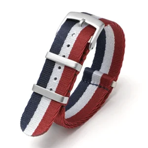Discount Watch Wear Nylon Strap Woven – Blå / vit / röd