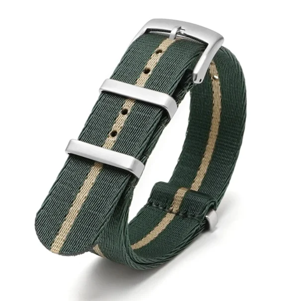 Best Watch Wear Nylon Strap Woven – Grön / beige
