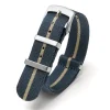 Hot Watch Wear Nylon Strap Woven – Mörkblå / beige