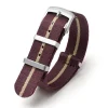 Clearance Watch Wear Nylon Strap Woven – Mörkröd / beige