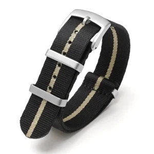 Best Watch Wear Nylon Strap Woven – Svart/beige