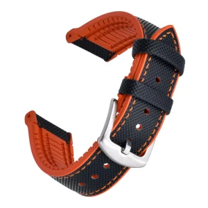 Best Watch Wear Sailcloth FKM – Svart / orange